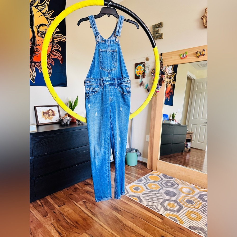 LEVI'S Distressed Skinny Leg Full Length Overalls